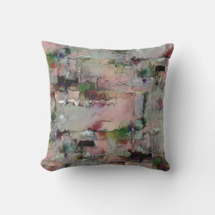 Coussin Roche virtuelle colorée, saumon à gris prédomine