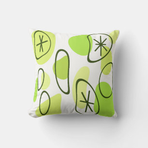 Coussin Roches d'art Abstrait rétro Chartreuse
