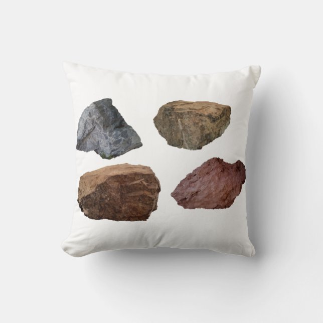Coussin Roches pierres calcaires de granit (Recto)