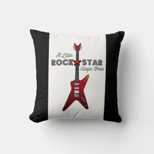 Coussin Rock and Roll Baby Rocker Kid Guitar Rockstar Thro