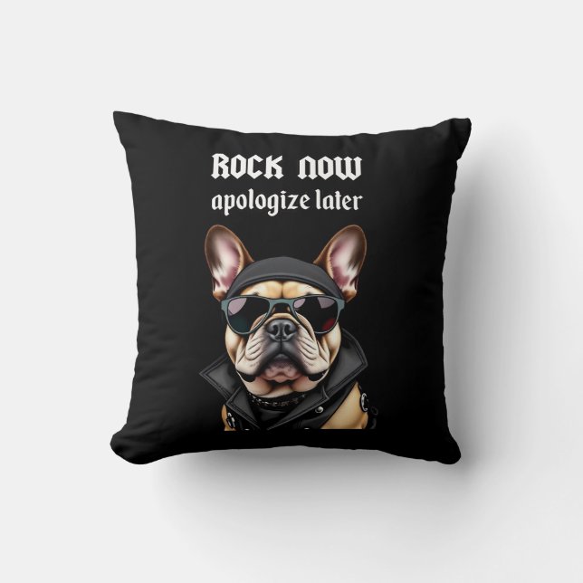 Coussin Rock maintenant, s'excuser plus tard (Recto)