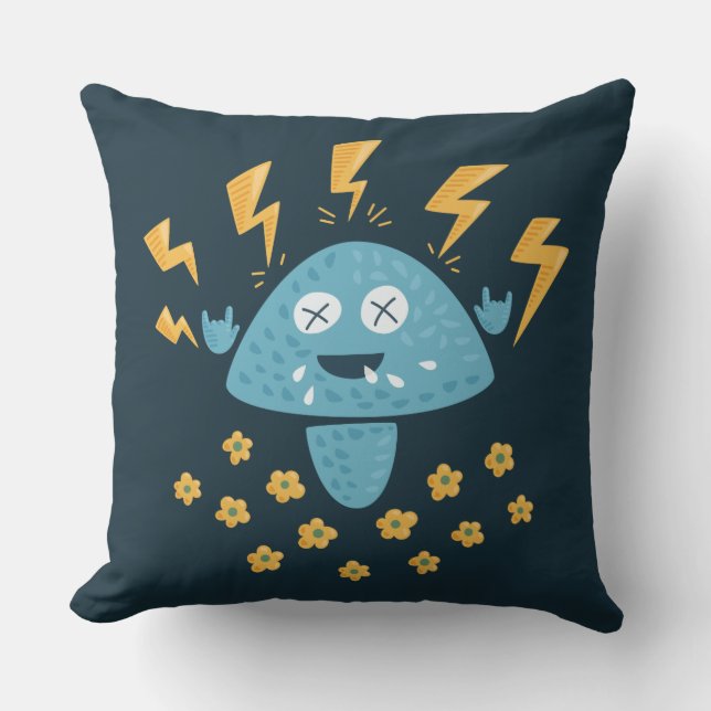 Coussin Rock Music Heavy Metal Mushroom (Recto)