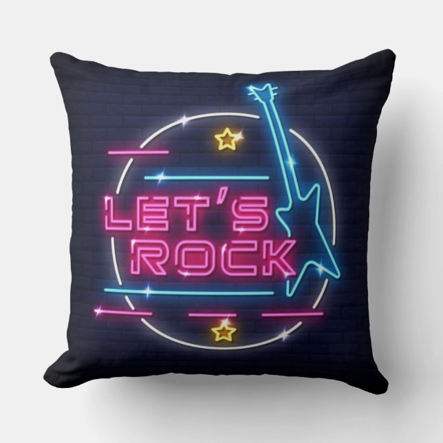 Coussin Rock Retro Neon (Recto)