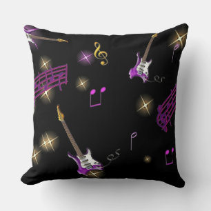 Coussin Rock Star Music Arrière - plan Throw Pillow
