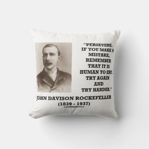 Coussin Rockefeller Persévérez C'est humain de se tromper