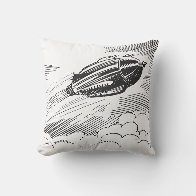 Coussin Rocket de vaisseau spatial de science-fiction vint (Recto)