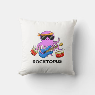 Coussin Rocktopus Funny Rock Band Pun de pieuvre