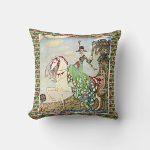 Coussin Rococo conte de fées princesse équitation