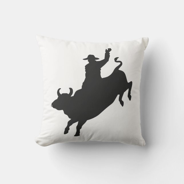 Coussin Rodeo Bull Ride silhouette (Recto)
