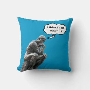 Coussin Rodin's Thinker Statue - Je pense que je vais rega