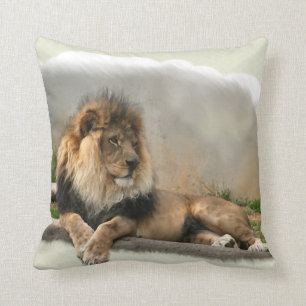 Coussin Roi d'amants de lion de la jungle