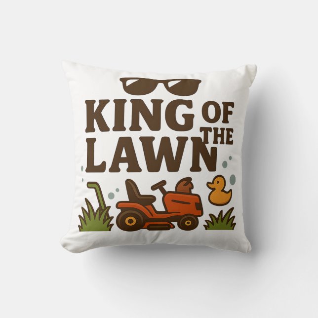 Coussin Roi de la pelouse – Édition Papa (Recto)