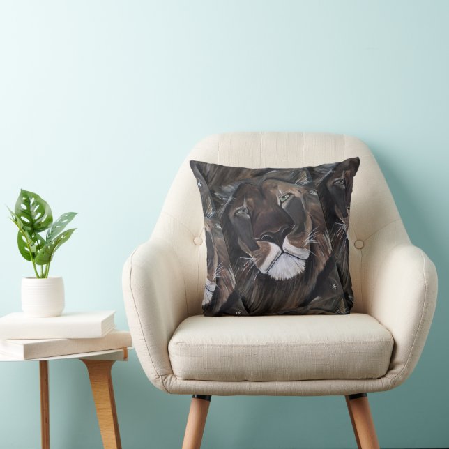 Coussin Roi des bêtes Peinture d'Alfred Fox (Chaise)