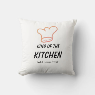 Coussin Roi du chef de cuisine cuisine ajouter nom couronn