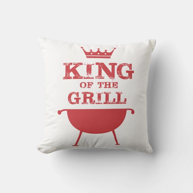 Coussin Roi Du Grill, Rouge (Recto)