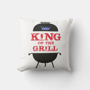 Coussin Roi Du Grill, Rouge Couronne Bleue