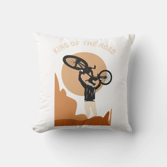 Coussin Roi du Monde - Cool à vélo (Recto)