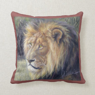 Coussin Roi et reine de lion 16" x 16" carreau