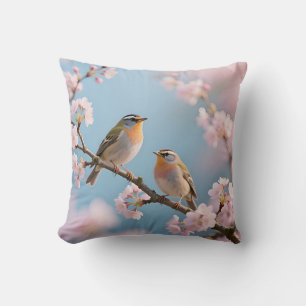 Coussin Roitelet doré Cerisier en fleurs Printemps