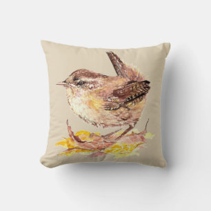 Coussin Roitelet mignon de Chambre d'oiseau original