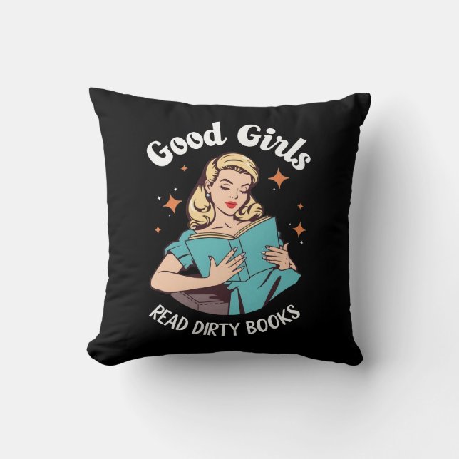 Coussin Romance Foncé Romantasy Bonnes Filles Lire Livres  (Recto)