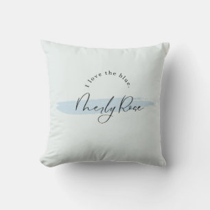 Coussin Romance Pinceau Bleu Neily Rose