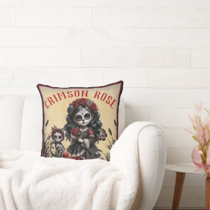 Coussin Romance Sombre_ Rose Cramoisie