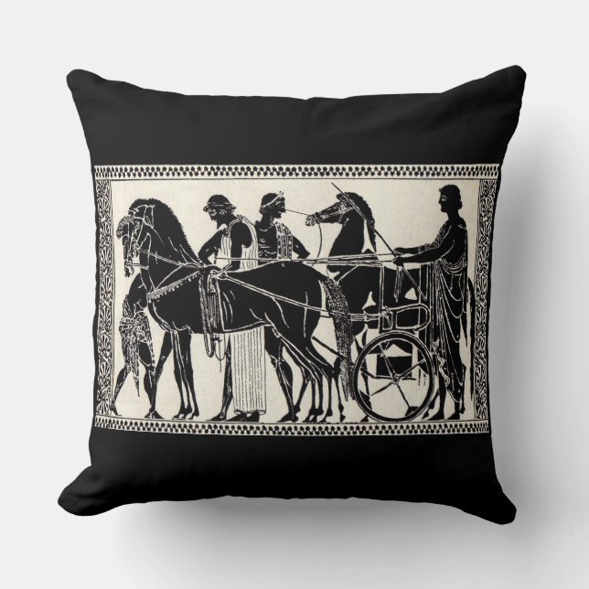 Coussin Romancient men and horses (Recto)