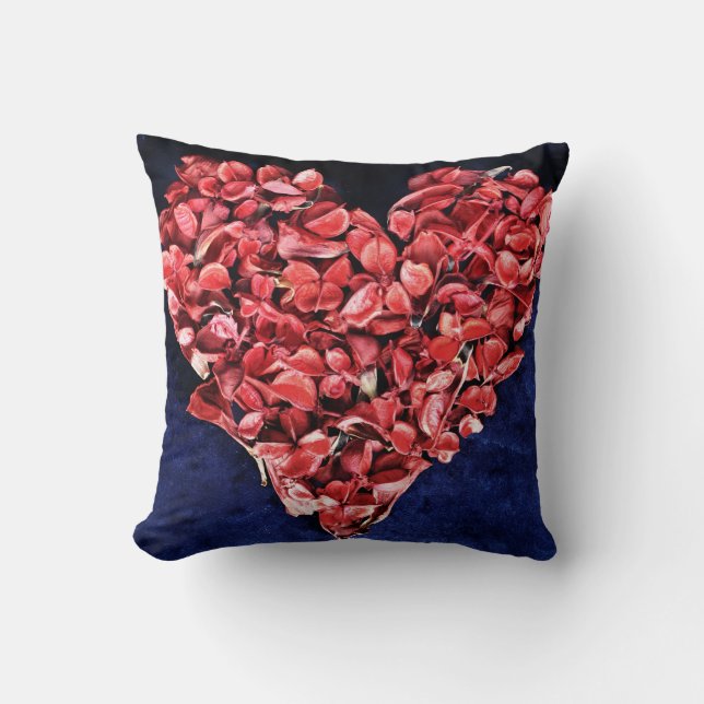 Coussin Romantic Love Rose Petal Red Heart (Recto)