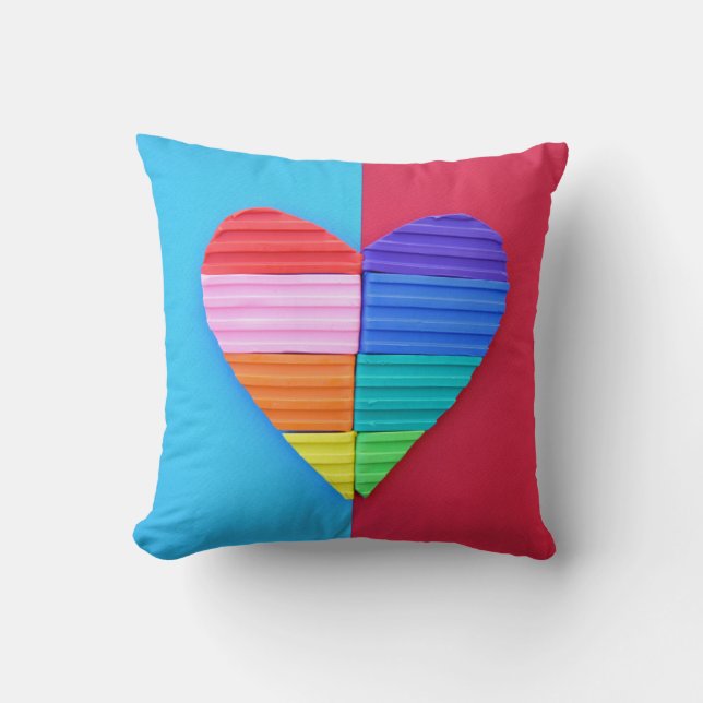Coussin Romantic Love Twin Rainbow Hearts (Recto)