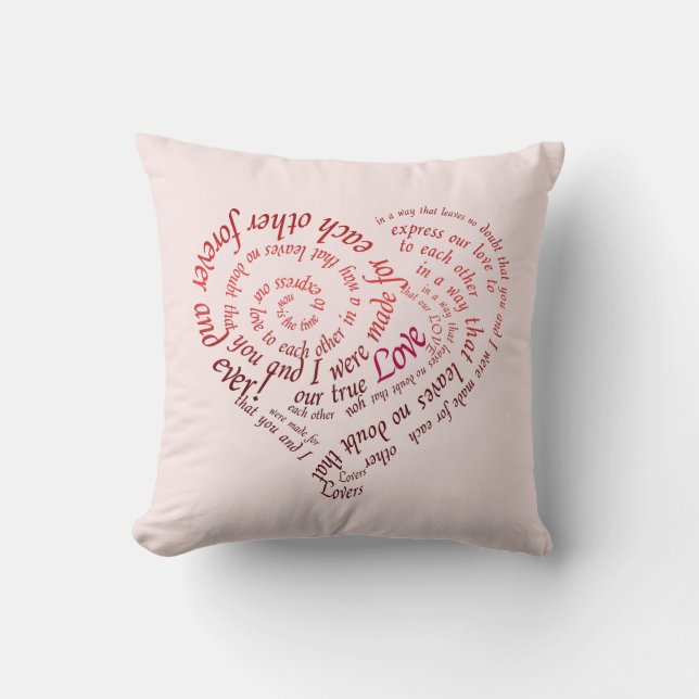 Coussin Romantic Lovers Calligraphy Quote (Recto)