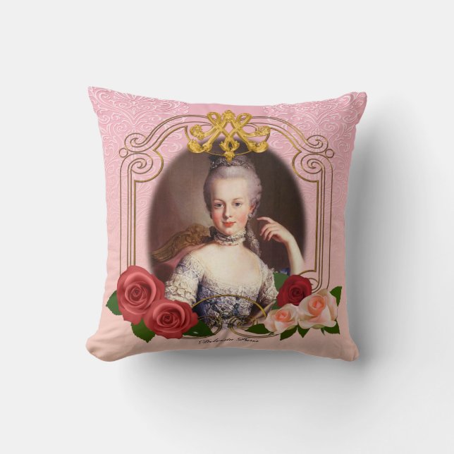 Coussin Romantic Marie Antoinette Throw Pillow Pink クッション (Recto)