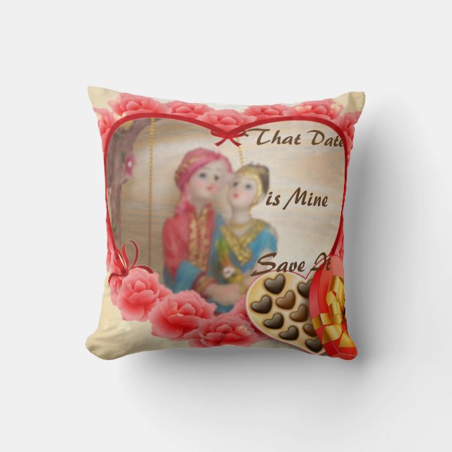 Coussin Romantique Amour Coeur Art Imprimer (Recto)