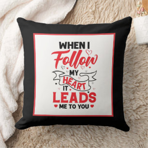 Coussin Romantique amour mot art Anniversaire