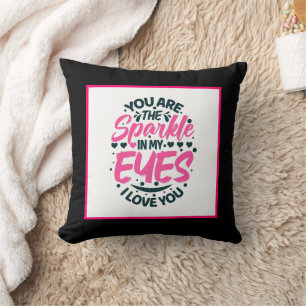 Coussin Romantique amour mot art Anniversaire