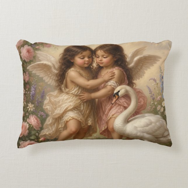coussin romantique ange || décoration de nursery (Devant)