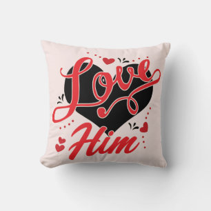 Coussin Romantique Couple Coeur rouge pour la Saint Valent