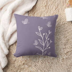 Coussin Romantique élégant floral mauve