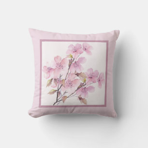 Coussin - romantique fleurie, fleur, fleur de ceri