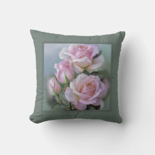 Coussin - romantique floral, fleur rose, pinkj ros
