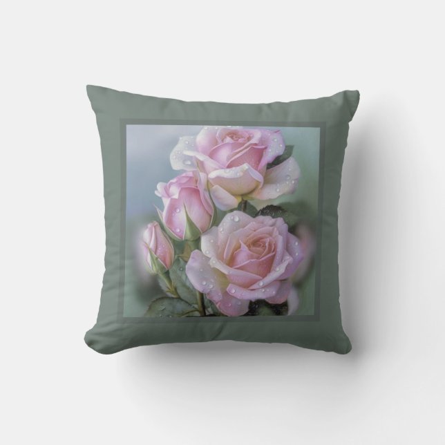 Coussin - romantique floral, fleur rose, pinkj ros (Recto)