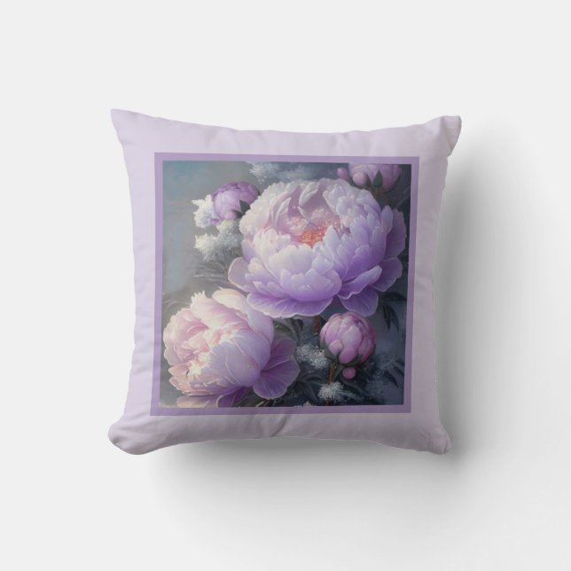 Coussin - romantique florale, fleur de pivoine, pa (Recto)