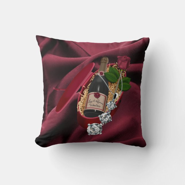 Coussin Romantique/Mariage /Keepsaké Double face Américain (Recto)