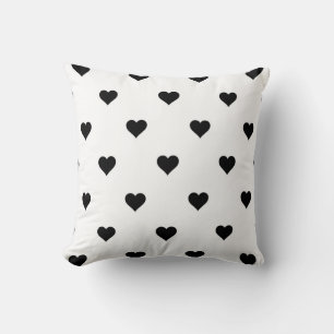 Coussin romantique noir et blanc pour couples