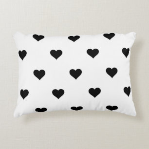 Coussin romantique noir et blanc pour couples