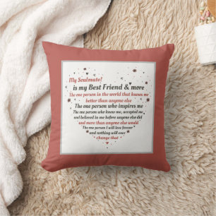 Coussin romantique poème d'amour Anniversaire mot art