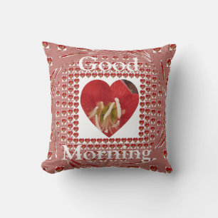 Coussin Romantique Rouge Fleur Coeur Design 4 Moments spéc