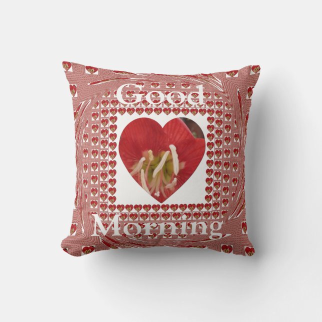 Coussin Romantique Rouge Fleur Coeur Design 4 Moments spéc (Recto)