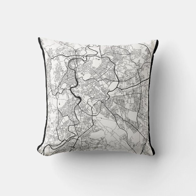 Coussin Rome Italy Map (Recto)