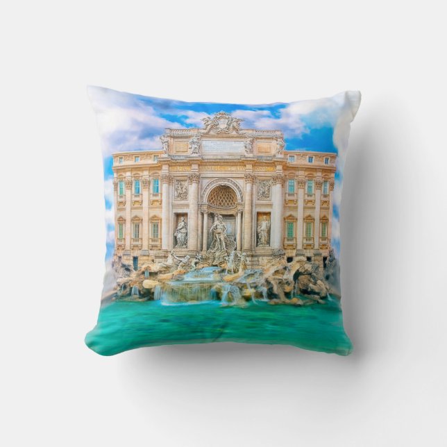 Coussin Rome - La Dolce Vita - fontaine de TREVI (Recto)